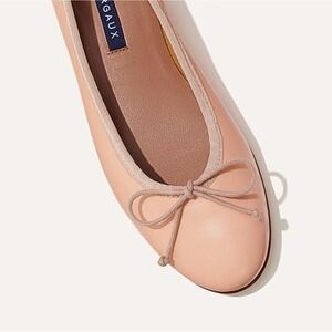 Margaux Ballet Flats Women's 37.5 Blush Pink Leather Tie Detail Shoes